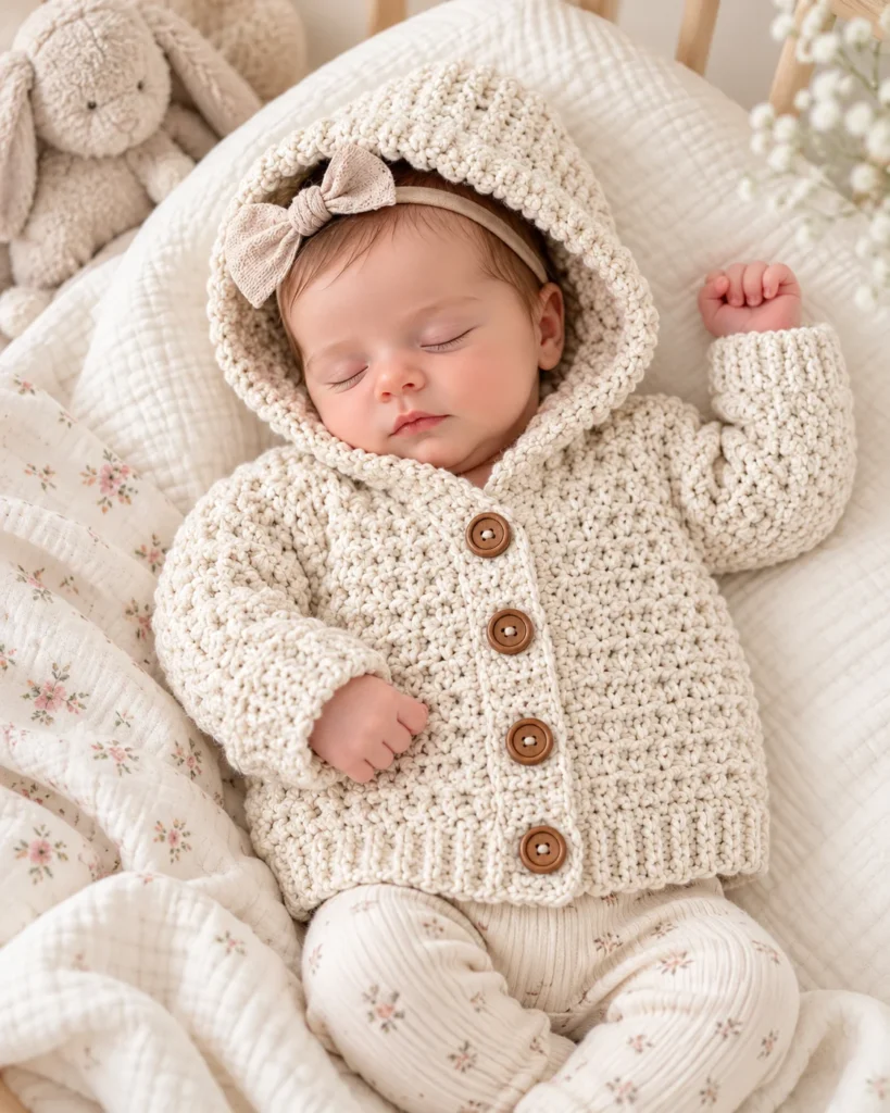 Baby Star Stitch Cardigan Crochet Pattern PDF