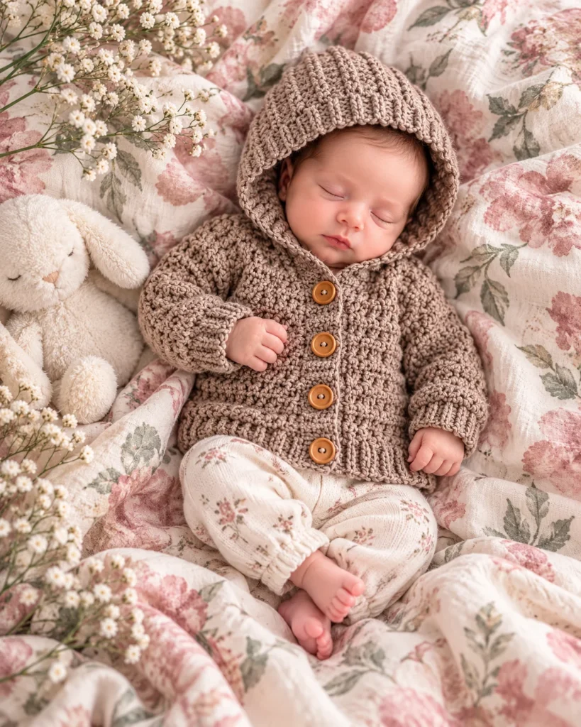 Baby Star Stitch Cardigan Crochet Pattern PDF