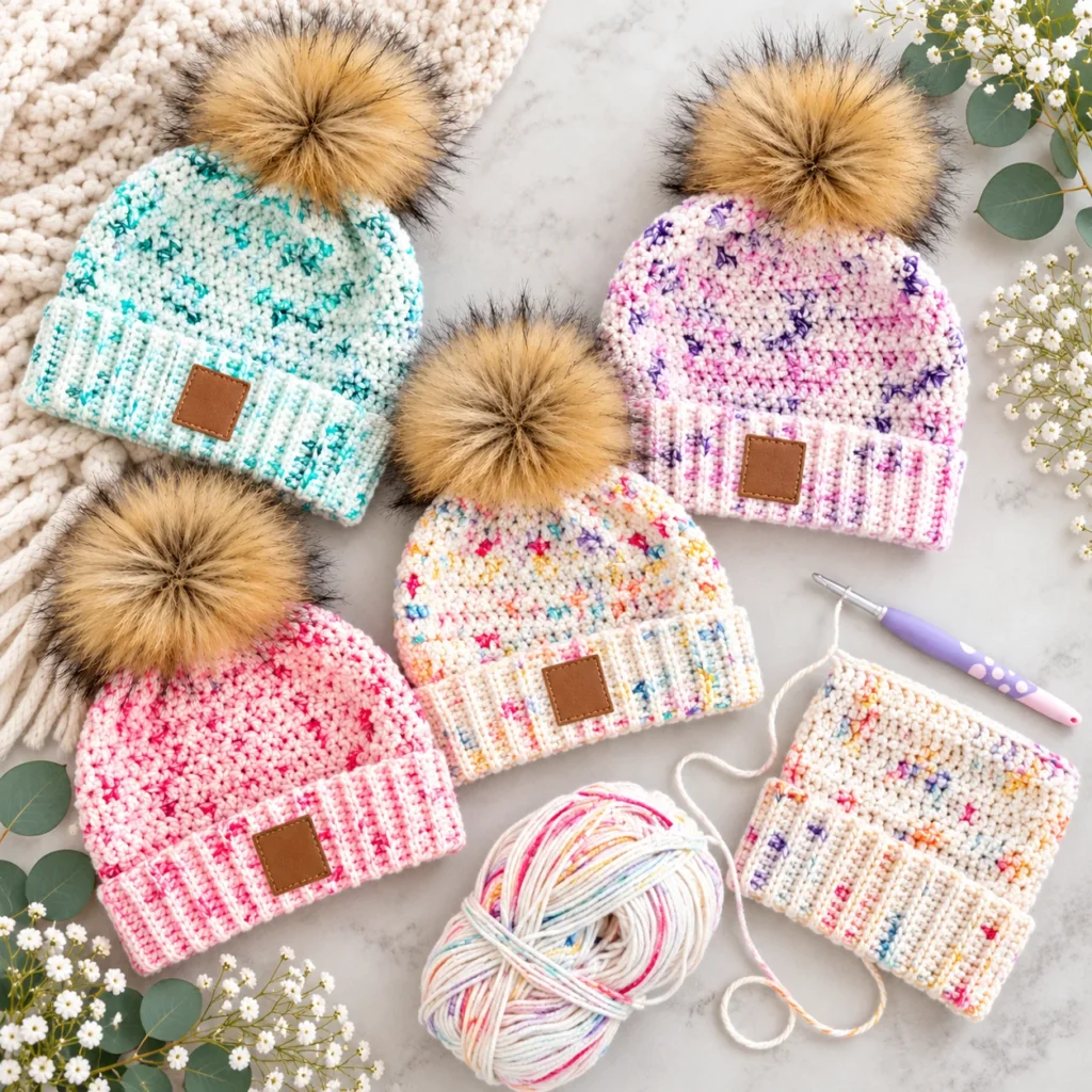 Easy Crochet Beanie Pattern PDF | Baby to Adult Sizes