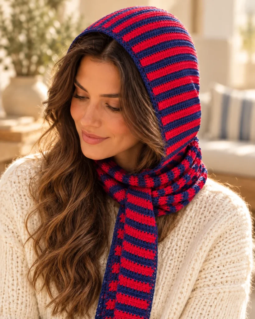 Crochet Hooded Scarf Pattern PDF | Mila Hood
