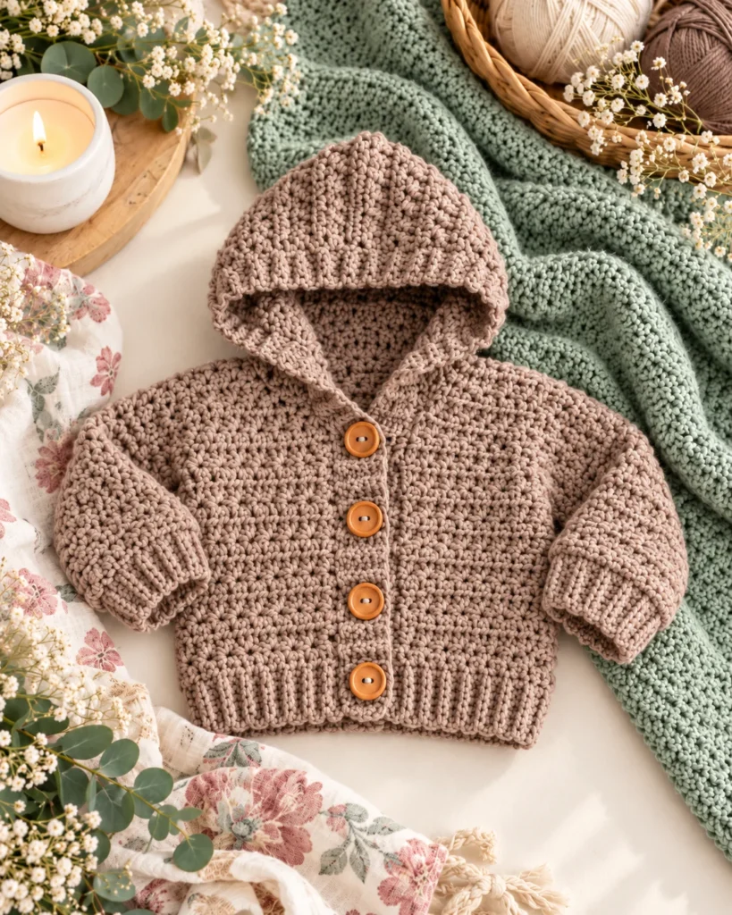 Baby Star Stitch Cardigan Crochet Pattern PDF