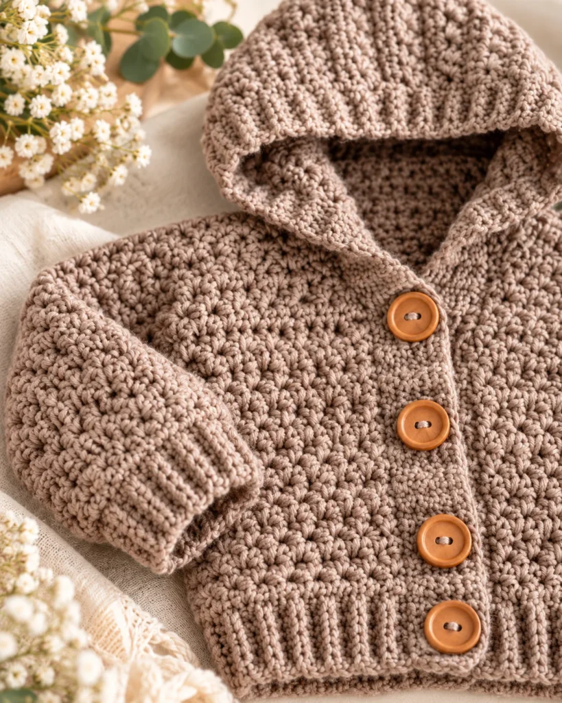 Baby Star Stitch Cardigan Crochet Pattern PDF