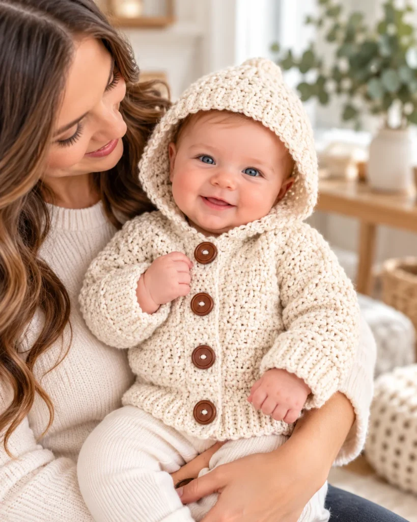 Baby Star Stitch Cardigan Crochet Pattern PDF