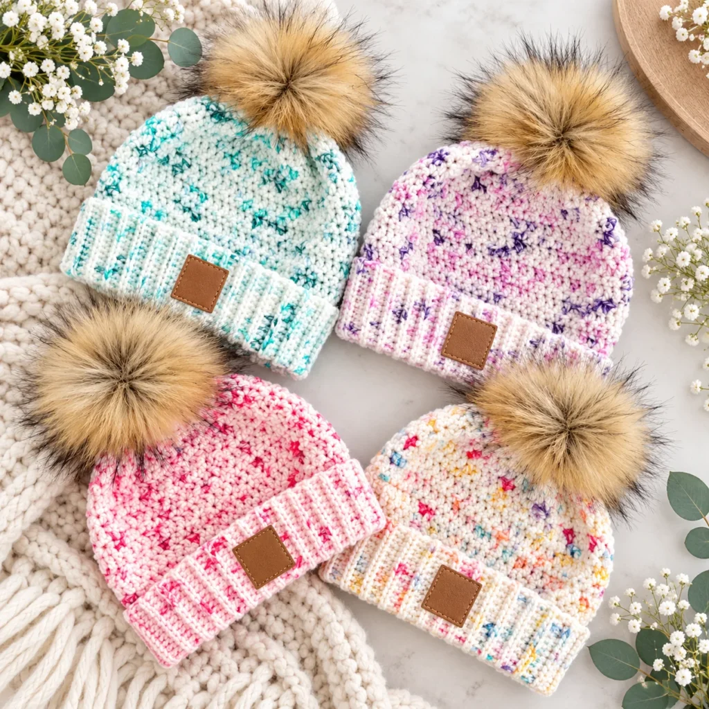 Easy Crochet Beanie Pattern PDF | Baby to Adult Sizes
